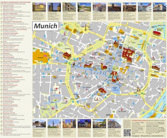 München bezienswaardigheden kaart