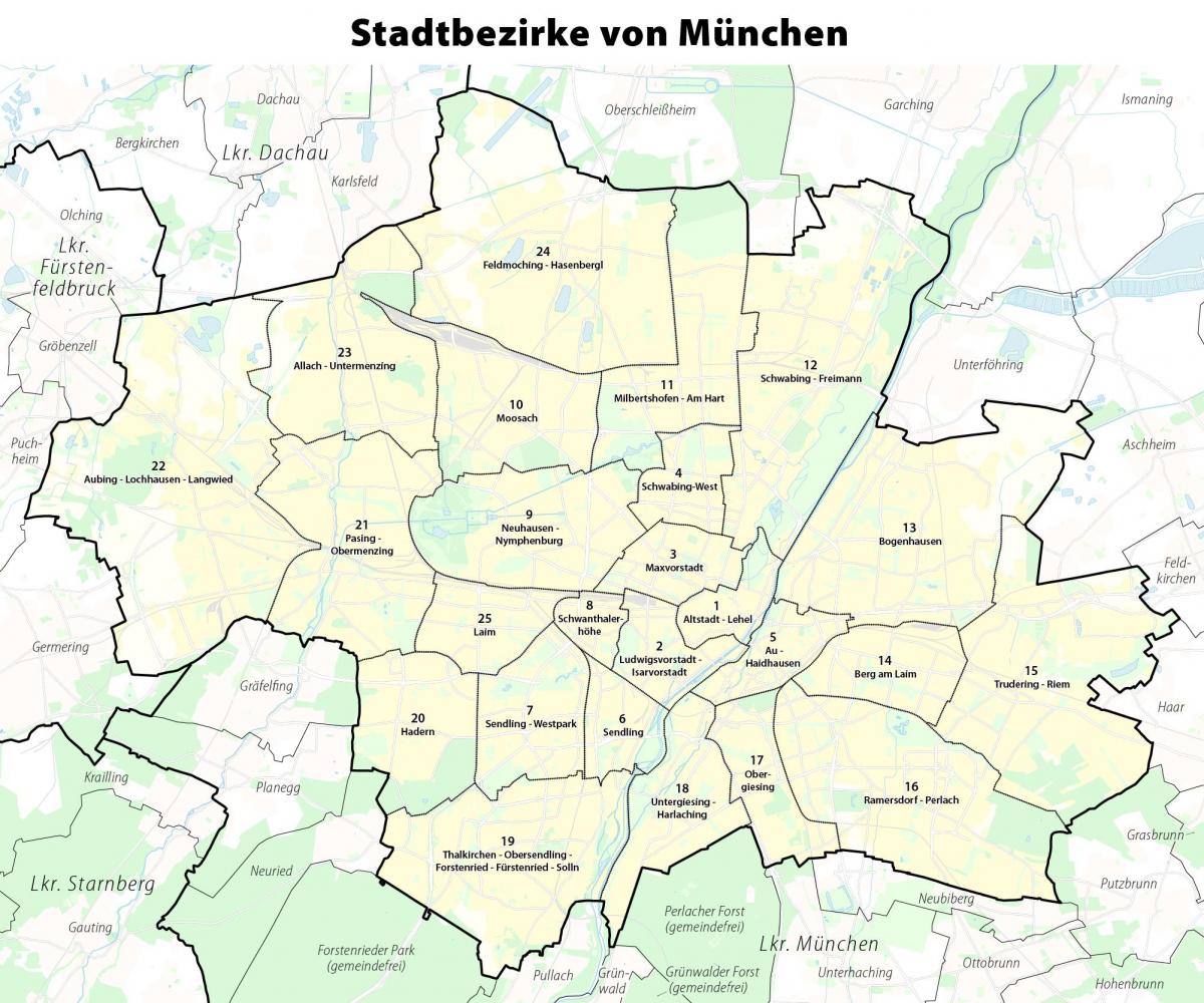 Stadsdeel kaart München