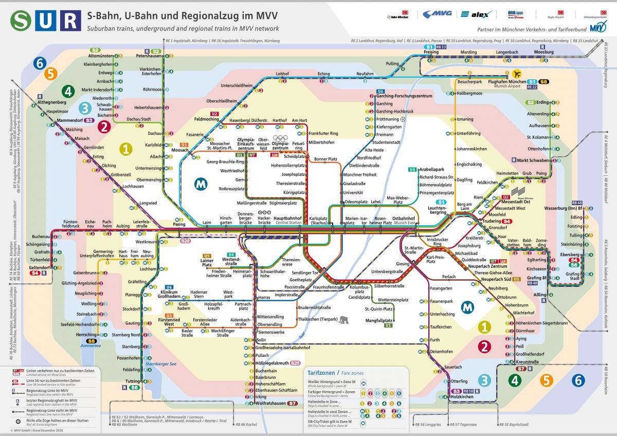 München metrostation kaart